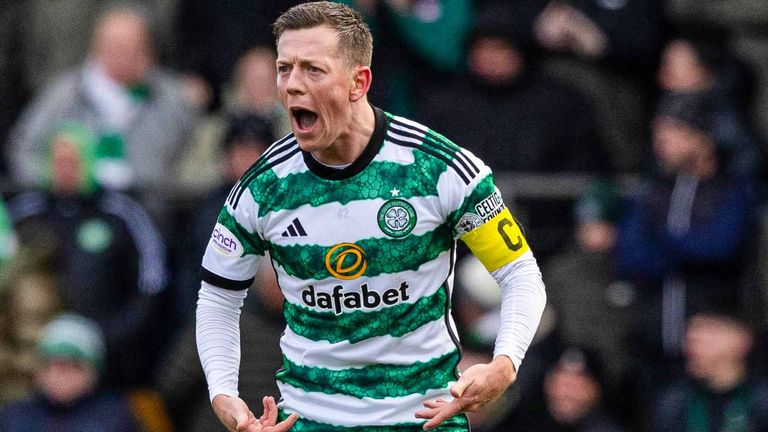 Celtic's Callum McGregor celebrates as he scores to make it 1-1