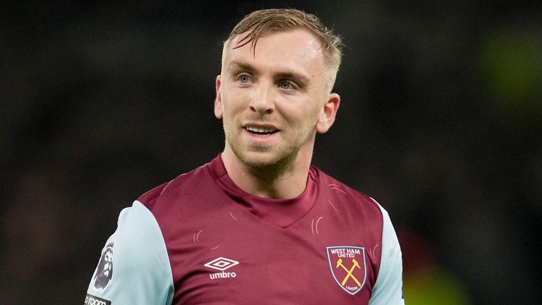 West Ham&#39;s Jarrod Bowen smiles after scoring his side&#39;s equaliser against Tottenham